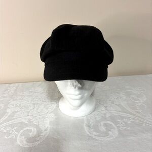 Betmar Adjustable Wool Blend Black Newsboy Cap
